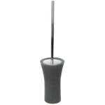 Gedy AU33-14 Toilet Brush Holder, Free Standing, Black, Made From Stone